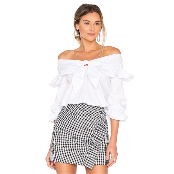 Lovers and Friends Off the shoulder Rebecca top in white - Picture 1 of 4